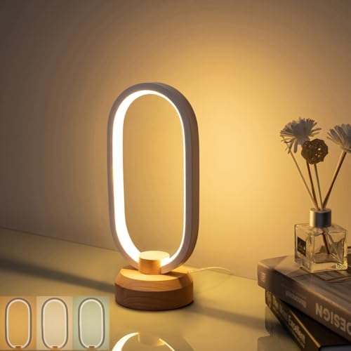 Table Lamps for Bedroom Modern LED Oval Slim Nightstand Bedside Lamp by BASRAE