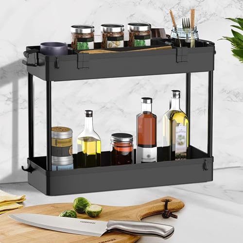 2 Pack 3 Tier Slim Storage Cart, Bathroom Rolling Utility Organizer - Image 3