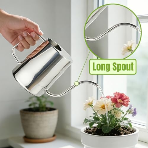 Plant Watering Can, 304 Stainless Steel Watering Can Indoor, 34 oz - Image 3