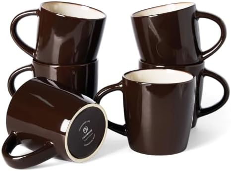 famiware Coffee Mugs Set of 6, Milkyway 13 oz Ceramic Cup Set with Handle by Famiware