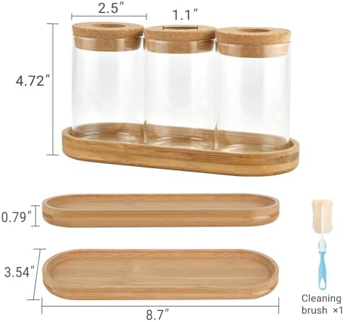 Dahey Plant Propagation Stations, 3 Pcs Glass Vases with Wooden Stand & Lid - Image 3