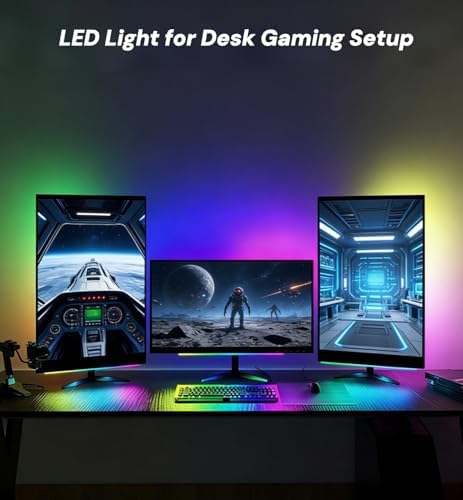 RGB Light Bar with Color Memory & Dimmable Brightness for Monitor/Desk, Under Cabinet Lights with 8 Colors & Dynamic Modes, Magnetic Installation for Kitchen, Room, Shelf, USB Powered - Image 3