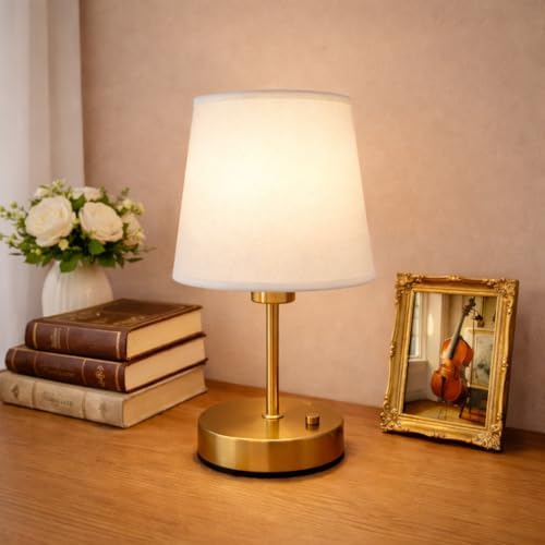 Gold Portable Cordless Table Lamp, Rechargeable Bedside Lamp, Mini by Unknown