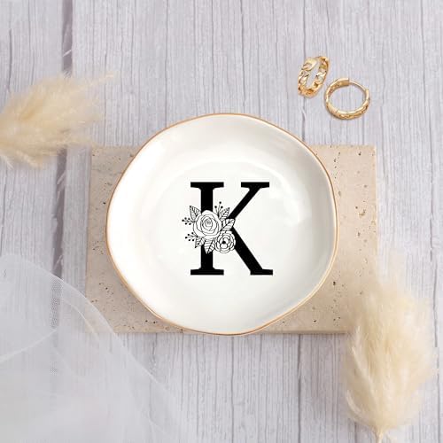 JoycuFF Birthday Gifts for Women Ceramic Jewelry Tray Rings Dish Galentines Mother's Day Gifts, Bridesmaid Engagement Gift Bridesmaid Proposal Decorative Trinket Dish Gift - Image 2