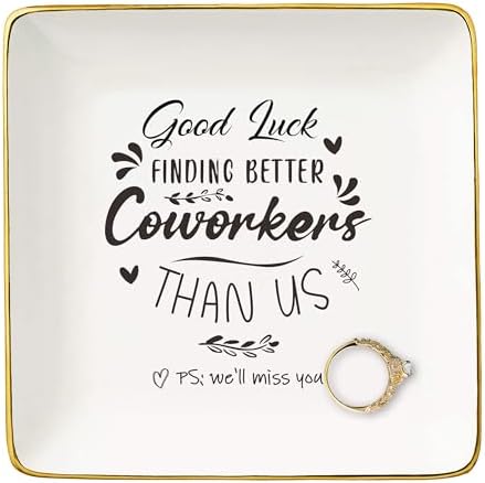 Funny Colleagues Promotion,Farewell,Goodbye,Leaving New Job Gifts for Coworkers,Boss,Leader-Appreciate Christmas Gift-Jewelry Tray Trinket Holder Ring Dish-Good Luck Finding Better Coworkers Than Us by NZY