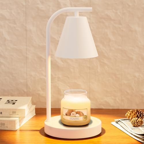 White Candle Warmer with Timer - Electric Candle Lamp for Scented Wax with 2 Bulbs - House Warming Gifts for Women by Hong-in