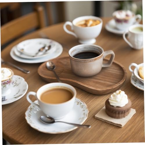 Wood Serving Tray, Irregular Decorative Tray for Coffee Table Snack Breakfast, 9.5x5.1 inch - Image 5