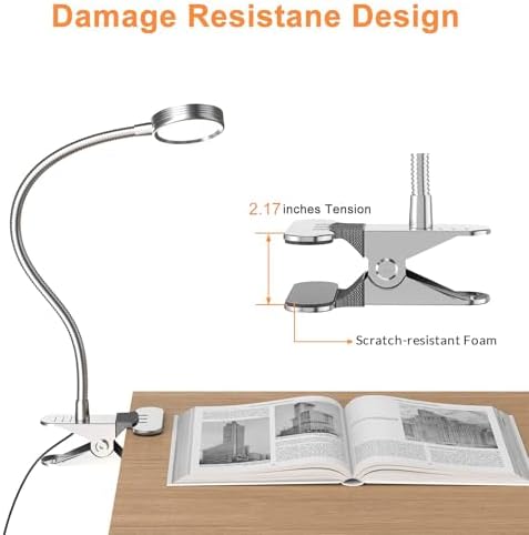 LEPOWER Clip on Light, Book Reading Lamp for Desk, Bed Headboard and Dorm - Image 5