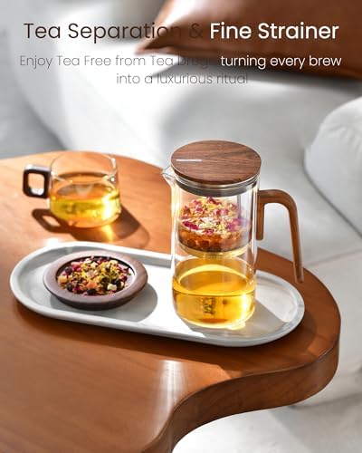 ZENS Magnetic Glass Infuser Teapot for Loose Tea, 28oz Magic Tea Maker - Image 4