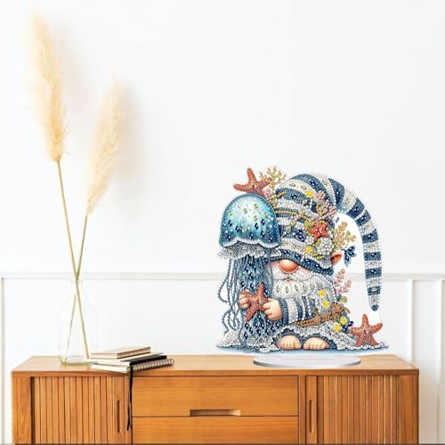 Diamond Painting Kits for Adults Beginners, 5D Full Drill Dwarf Ocean Crystal Art Desktop Ornament, DIY Single Sided Home Office Desk Decor, Creative Craft Gift Set with Tools - Image 4