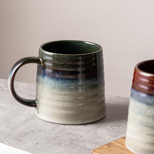 15.5oz Large Heavyweight Ceramic Mug, Reactive (Green-Black) - Image 5