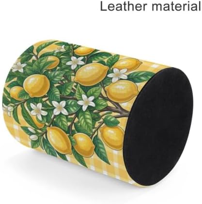 PU Leather Round Pencil Holder Lemon Pen Holder - Image 4