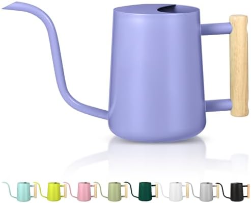Watering Can Indoor Plants, 35oz Small Stainless Steel Metal Watering Can Modern Decorative Watering Pot with Long Spout for Indoor House Plant Bonsai Garden Flowers (Purple) by GUKJOB
