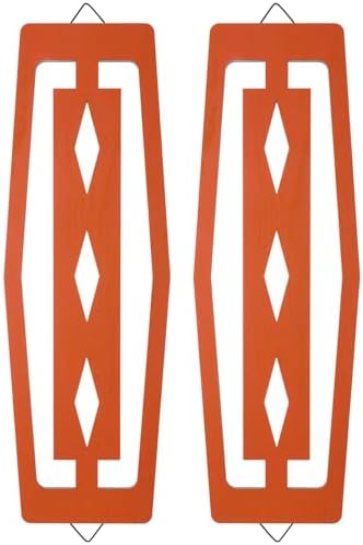 CroBlissful 2 Pcs Modern Mid Century Wall Art Wood, Orange by CroBlissful