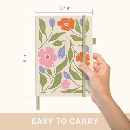 &And Per Se Dotted Journal Notebook, A5 Hardcover Aesthetic Dotted Notebook – 160 Pages 100gsm Thick Dot Grid Paper, 3 Sticker Sheets – Gift-Ready Journaling Kit for Women (Botanical Floral) - Image 2
