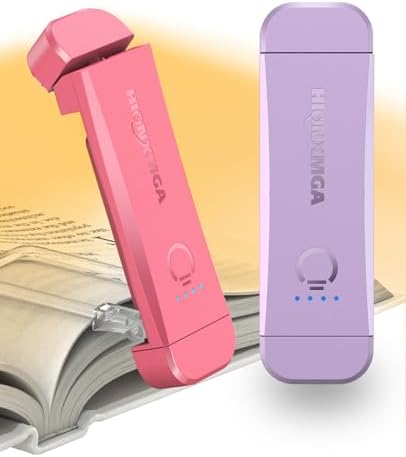 HIONXMGA 2-Pack,Rechargeable Book Lights for Reading in Bed,Pink+Purple by HIONXMGA