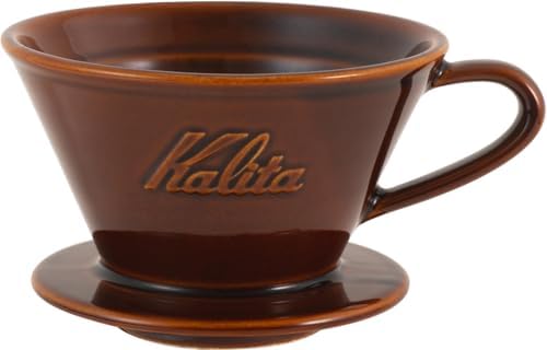 Kalita #02113 DACHI MI 185 Coffee Dripper, Mino Ware, High Heat Retention, Porcelain, For 2-4 People, Dachi MI 185 Dripper, Gloss Brown, #02113 Wave Series, Made in Japan, Drip Equipment, For 2 by Kalita