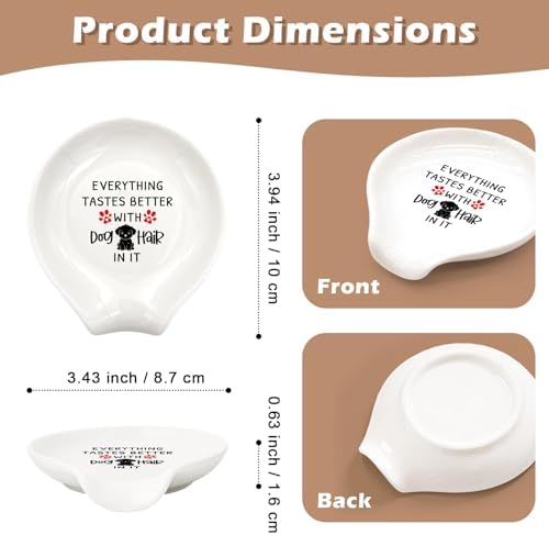 Funny Cute Dog Ceramic Coffee Spoon Rest, Small Spoon Rest for Stovetop, Farmhouse Home Coffee Spoon Rest Coffee Bar Decor Kitchen Accessories for Coffee Lovers Women Friends Family - Image 2