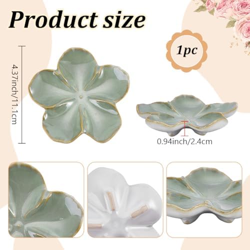 Ceramic Jewelry Dish Tray Small Trinket Tray (Dark Sea Green) - Image 2