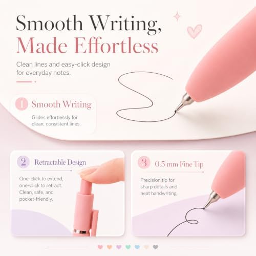 Aesthetic School Bible Highlighter Pen - Writing Correction Set, Pink - Image 3