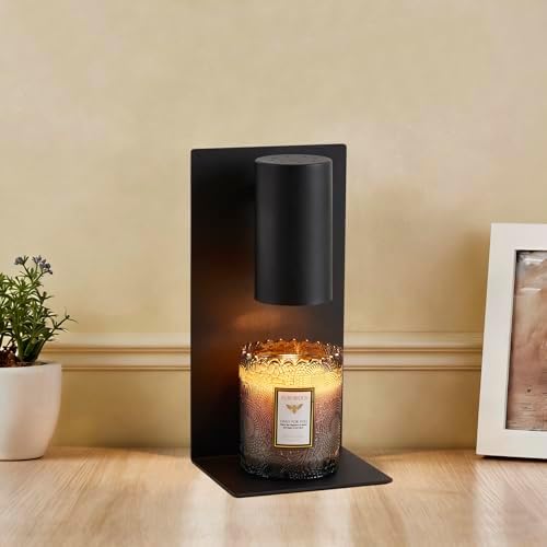 Black L-Shape Candle Warmer Lamp with Timer Dimmable, New Home Decor for Bedroom, Office, Modern Living Room, Christmas Birthday New Year Gift for Women Man by Mahbahole