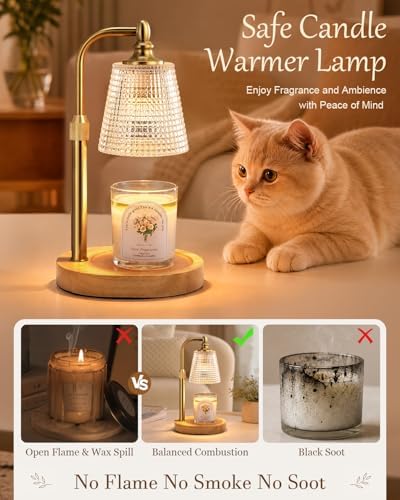 Candle Warmer Lamp with Timer, Birthday Gifts for Women Home Decor,Clear - Image 4