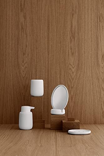 blomus SONO Modern Bathroom Countertop Oval Tray Organizer - Ceramic Soft Touch - Black - Image 4