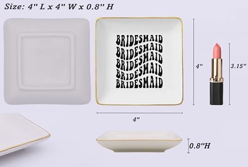 NZY Unique Bridesmaids Gifts from Bride-Bridal Shower Gifts for Sister Best Friends-Hen Night Bachelorette Party Present for Women-Wedding Present for Bridesmaid-Jewelry Tray Trinket Holder Ring Dish - Image 5