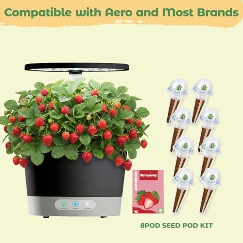 Strawberry Seed pod Kit for Hydroponics Compatible with Aerogarden, Includes Seed, Grow Sponges, Baskets, Domes, A&B Plant Food - Hydroponics Supplies for Most Brands 8-POD - Image 3