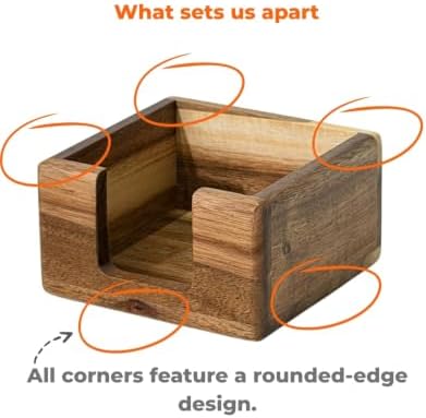 Acacia Wood Sticky Note Holder Desk Organizer 9.5x9.5cm - Image 5