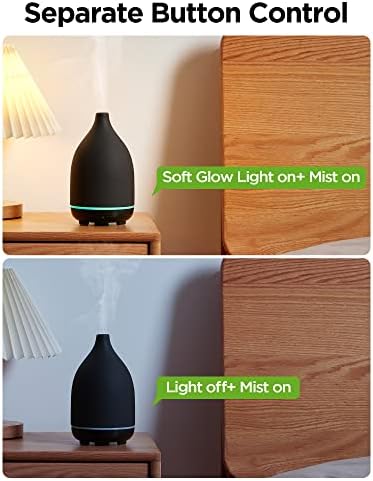 InnoGear 150ml Ceramic Essential Oil Diffuser, Diffusers for Home, Black - Image 4