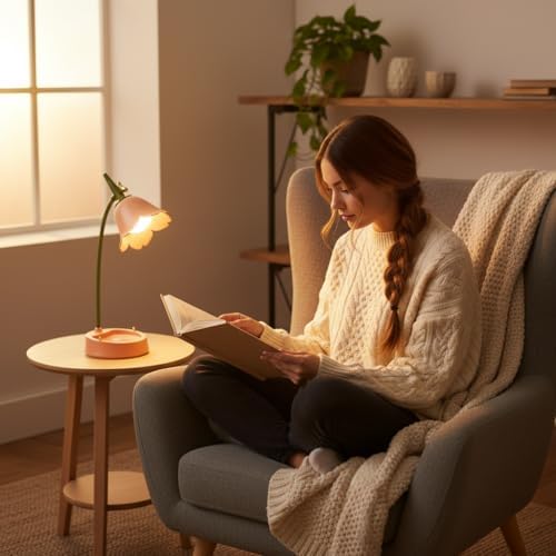 magical JD LED Desk Lamp Cordless Table Light Adjustable Gooseneck Dimmable Touch Rechargeable Battery Eye-Caring Night Light for Kids, Mini Cute Lamp for College Dorm Bedroom Reading, Yellow - Image 4