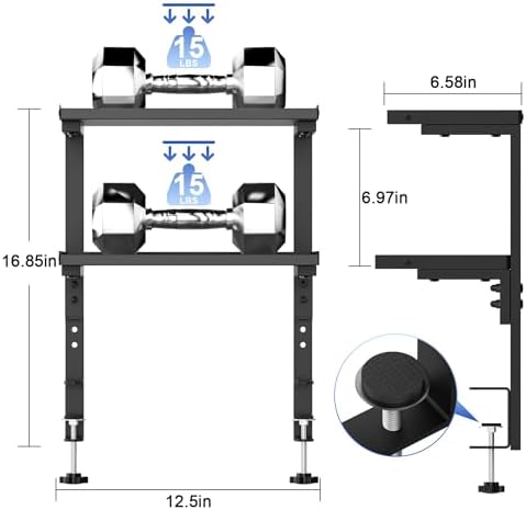 Spacrea 2 Tier Clamp on Desk Shelf - Image 2