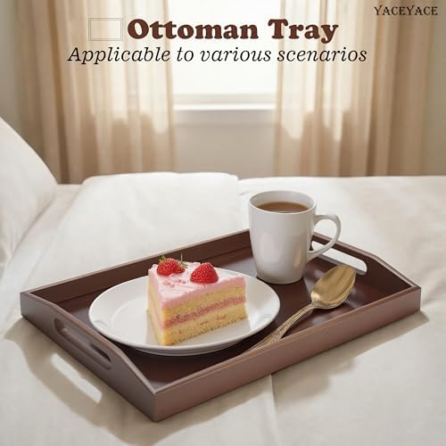 Bamboo Tray for Ottoman, 13.7"x8.6"x2" Small Serving Trays - Image 4