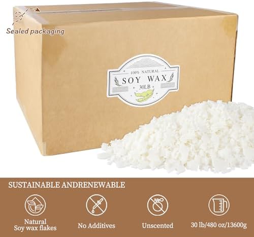Wfmolcand Soy Wax for Candle Making - 30 LB Natural Soy Wax Candle Wax for DIY Candle Making Supplies… - Image 2