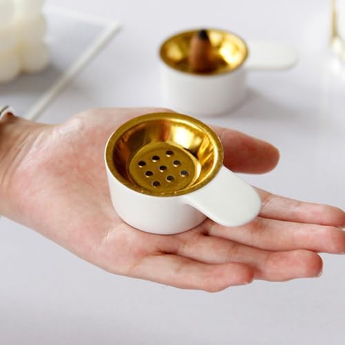 2pcs Small White Ceramic Incense Burner Bowl Set, Modern Minimalist Handheld Incense Holder for Home and Office Table Decoration - Image 4