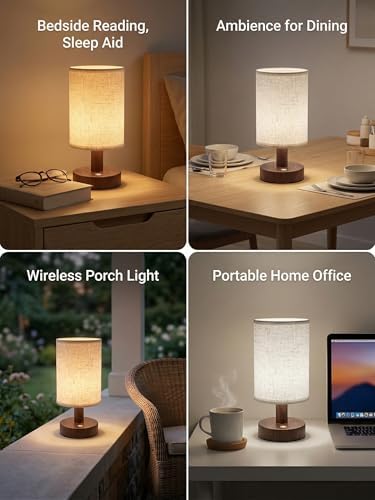 CHLORANTHUS 2 Pack Rechargeable Cordless Table Lamp – 4000mAh Battery Bedside Lamp, Mini Touch Control Dimmable LED Light with 3 Color Modes - Image 7