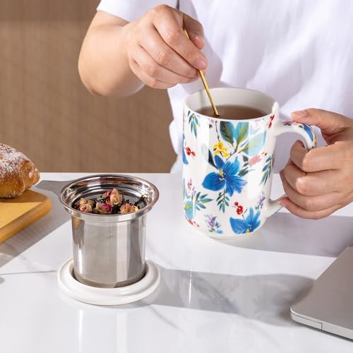 AmorArc Tea Cup With Infuser and Lid, 18oz Loose Leaf Tea Mug With Steeper - Image 6