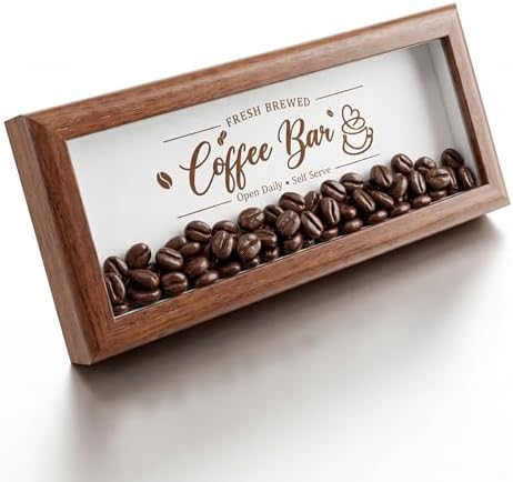 Novabright Daily Wooden Coffee Bar Stand Sign with Artificial Beans Decor by Unknown