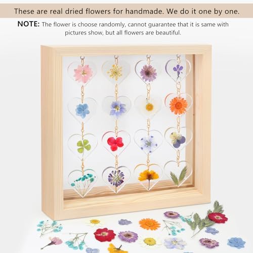 SMUK Resin Dried Flower LED Aesthetic Desk Lamp, Unique 3 Way Dimmable Natural Pressed Flower Table Lamp with Wooden Frame for Desk, Table, Nightstand, Bedroom, Living Room, Office - Image 3