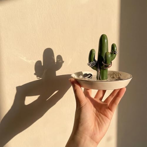 Ceramic Ring Holder Dish Cactus Jewelry Holder Ring Dish - Image 3