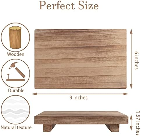 Wood Bathroom Tray Farmhouse Decor Kitchen Soap Holder, 9"x6" Brown - Image 4