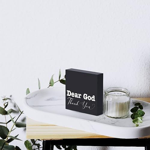 Inspirational Christian Decor Bible Verse Desk Decor Wood Sign Farmhouse Black Wooden Box Sign for Living Room Bedroom Kitchen Table Shelf Counter Cafe Home Office Store Pub Bar Religious Gifts - Image 6