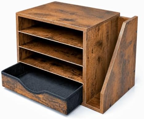 Wooden Desk Organizer with Drawers, Office Paper Mail and Organizer Wood - Image 2