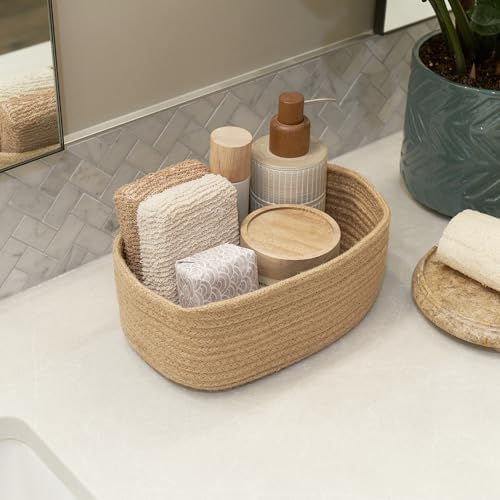 Beautiful Storage Basket Set of 3 - Sturdy Jute Rope Baskets for Shelves - Image 7
