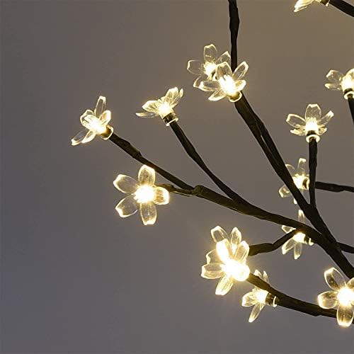 LIGHTSHARE 18 Inch Cherry Blossom Bonsai Tree, 48 LED Lights, 24V UL Listed Adapter Included, Metal Base, Warm White Lights, Ideal as Night Lights, Home Gift Idea - Image 6