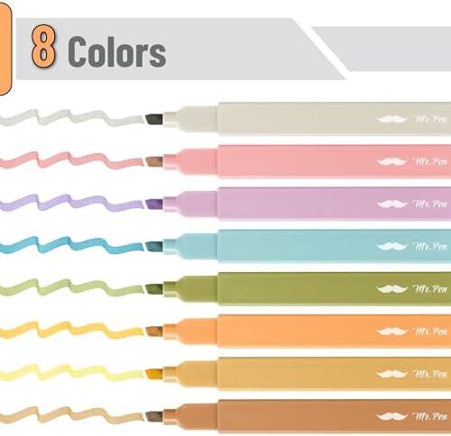 Mr. Pen- Aesthetic Highlighters No Bleed, 8 Pack, Assorted Colors | Chisel Tip, Cute Highlighters Assorted Colors for Journaling, Highlighting, Underlining, Fast Dry, Back to School Supplies - Image 2