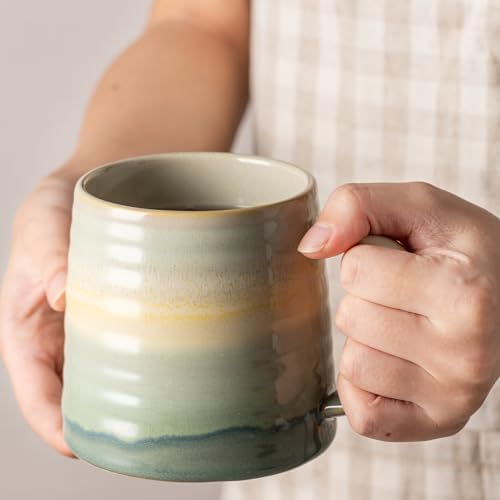 15.5oz Large Heavyweight Ceramic Mug, Reactive (Dusty Green) - Image 2