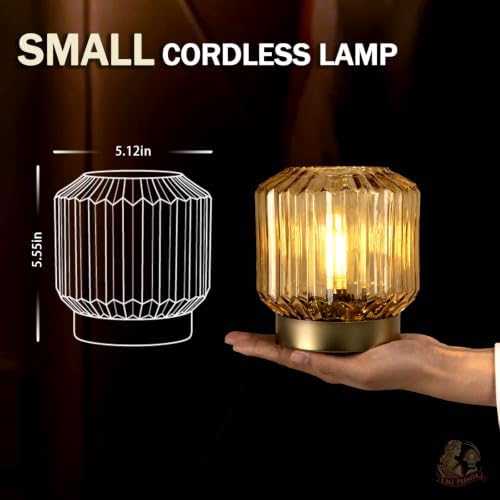 MJ PREMIER Battery Operated Lamp, Small Cordless Lamp with Timer Amber - Image 5