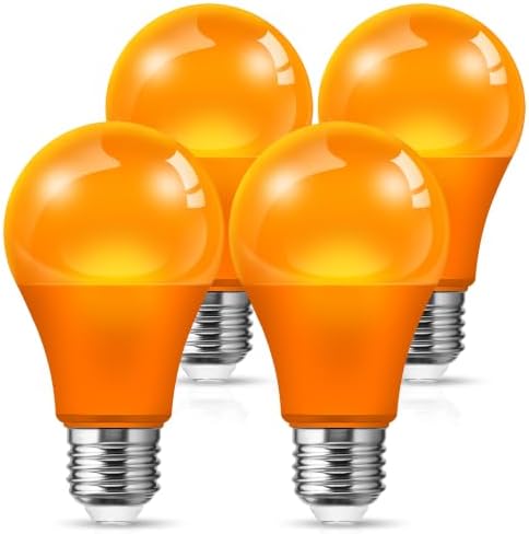 JandCase Halloween Orange LED Light Bulbs Outdoor [4 Pack] Halloween Light by JandCase